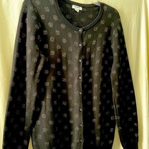 Old Navy black sparkly polka dot cardigan size L